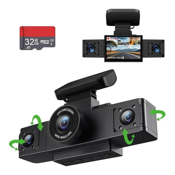 3 Channel 1080P Dash Cam Front and Inside Left/Right