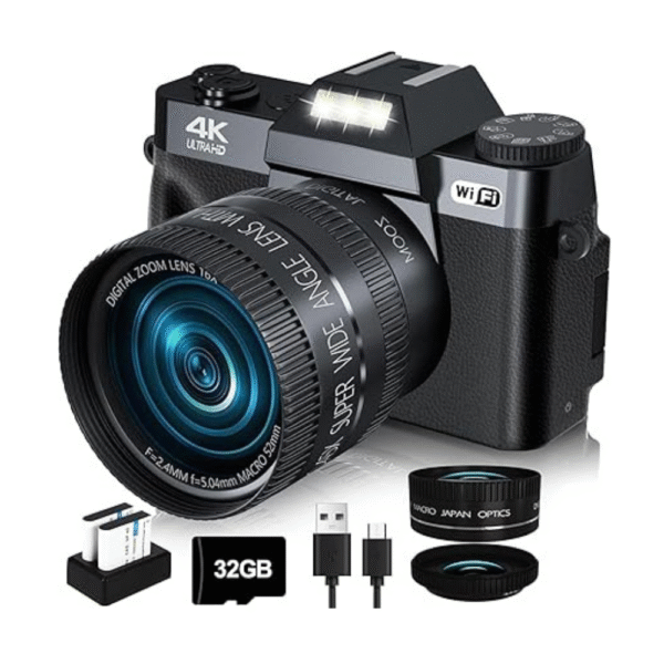 2024 Upgrade VJIANGER Digital Camera for Photography 4K 56MP Vlogging Camera