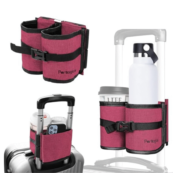 Luggage Cup Holder Attachment. Hands-Free Beverage Carrier