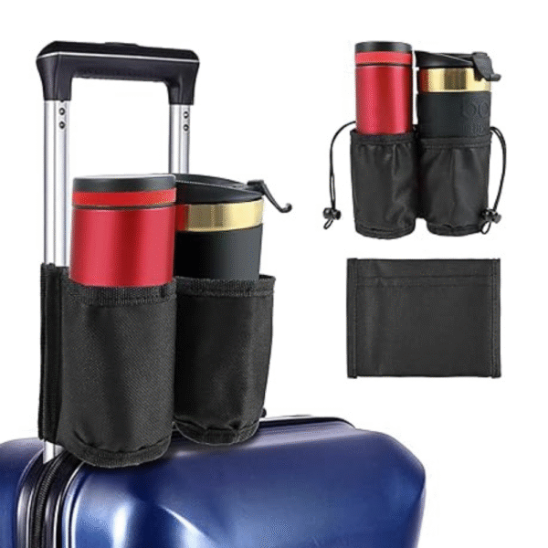 Luggage Cup Holder, Portable Travel Suitcase Drink Carrier