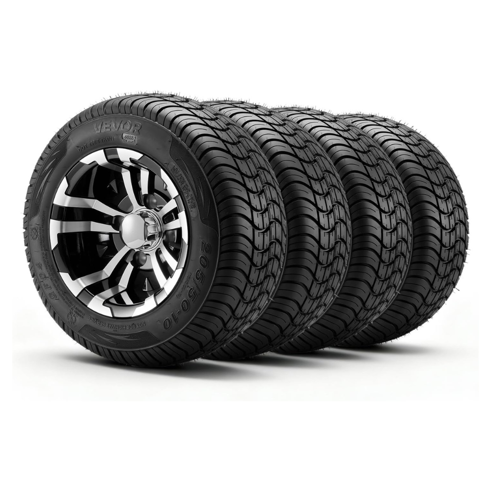 Untitled design - 2026-05-19T020551.840 VEVOR Golf Cart Wheels, 10" 205/50-10 Black Aluminum Alloy Golf Cart Tires - Image 1