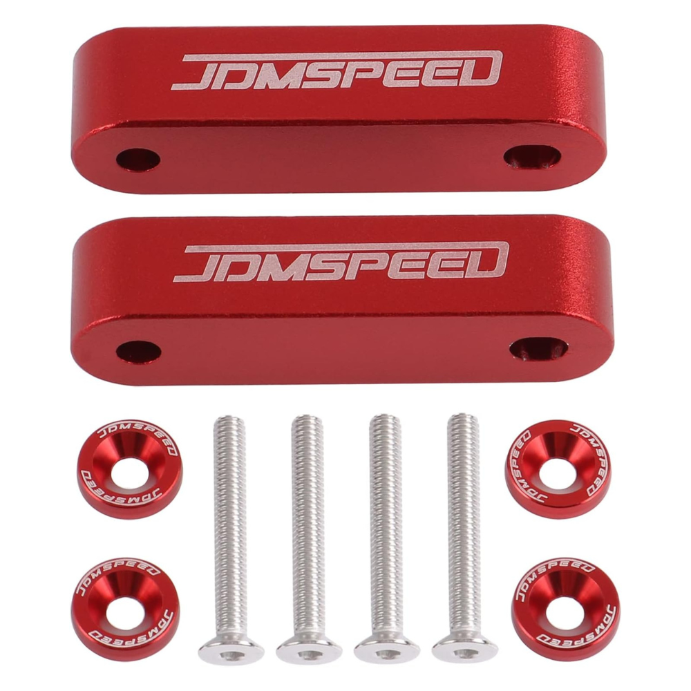 Untitled design - 2026-05-19T072031.881 JDMSPEED Anodized Red JDMSPEED Hood Spacer Hood Riser - Image 1