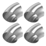 X AUTOHAUX 4 Pcs OD 2.5 Inch 45 Degree SS304 Stainless Steel Bend Tube