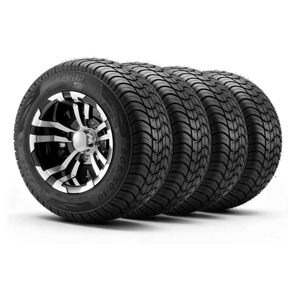 Untitled design - 2026-05-19T082118.315 VEVOR Golf Cart Wheels, 10" 205/50-10 Black Aluminum Alloy Golf Cart Tires - Image 1