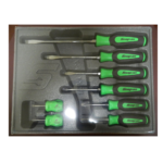 Snap-on 8 Piece Green Handle Combination Screwdriver Set