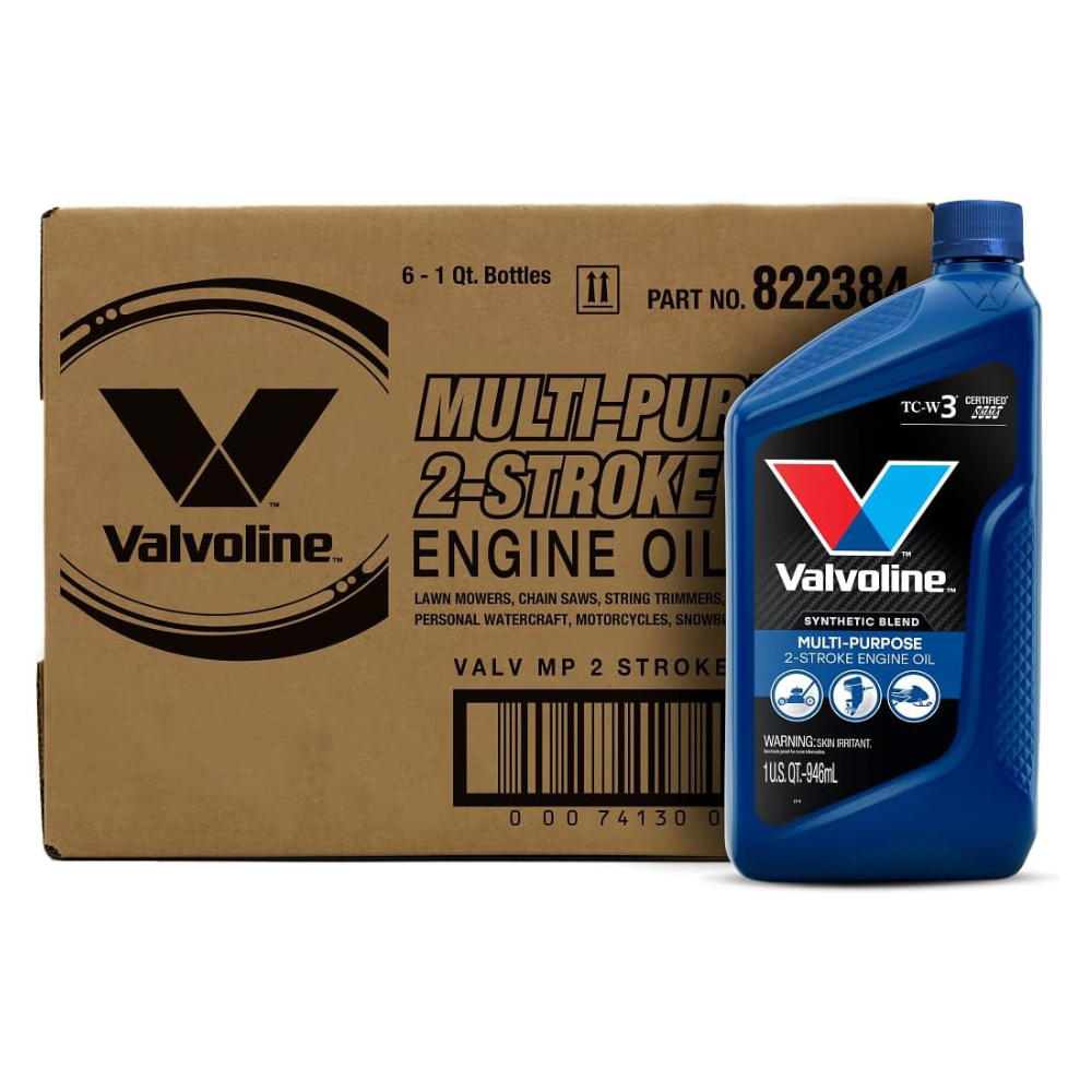 Untitled design - 2026-05-20T100313.011 Valvoline 2-Cycle Multi-Purpose TCW-3 Motor Oil 1 QT, Case of 6 - Image 1